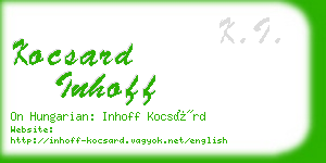 kocsard inhoff business card